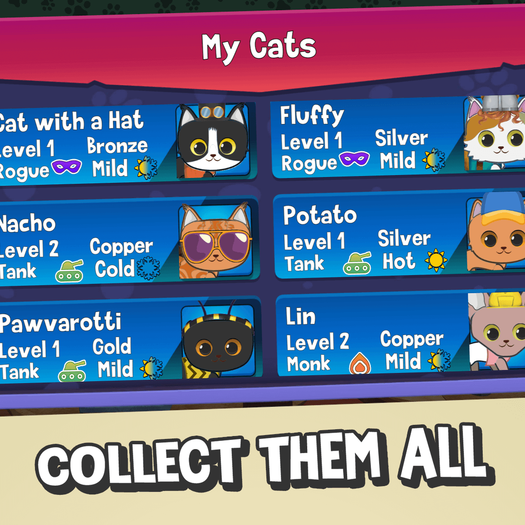 Character collection screen with Collect Them All message