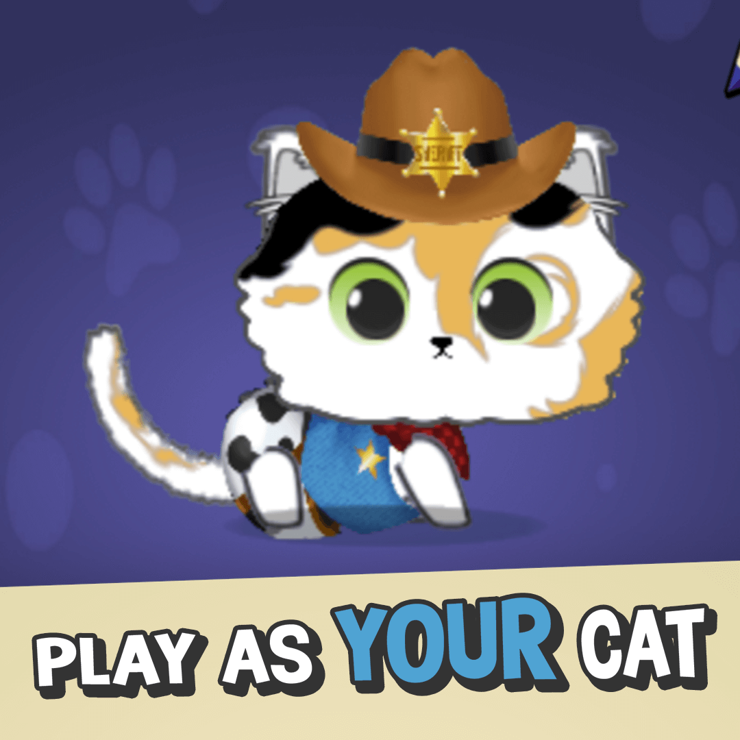 Play as YOUR Cat: cat wearing a cowboy costume